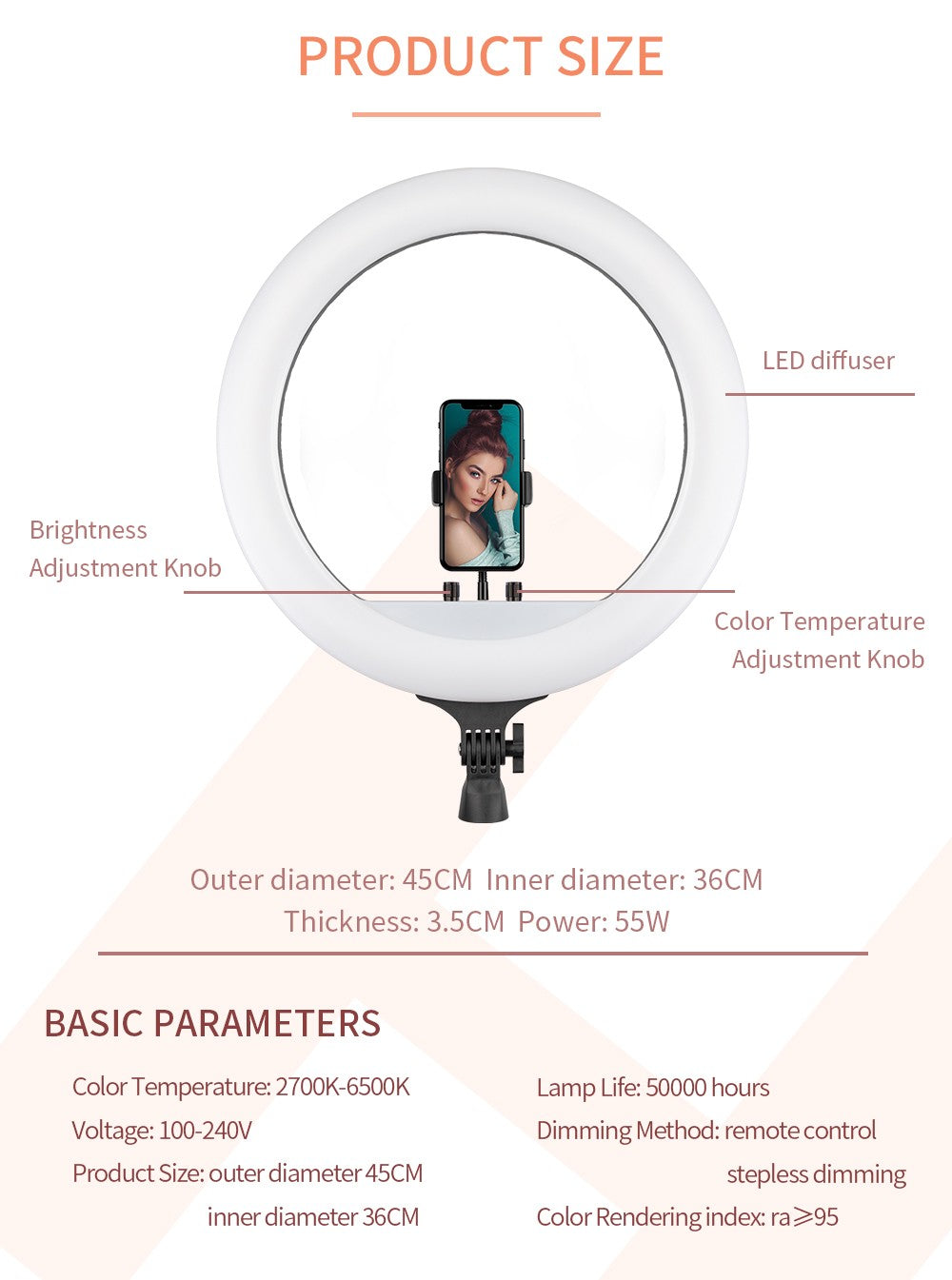Ring Light LED 18 com Tripé Ajustável e Controle Remoto – Iluminação Profissional para Foto e Vídeo