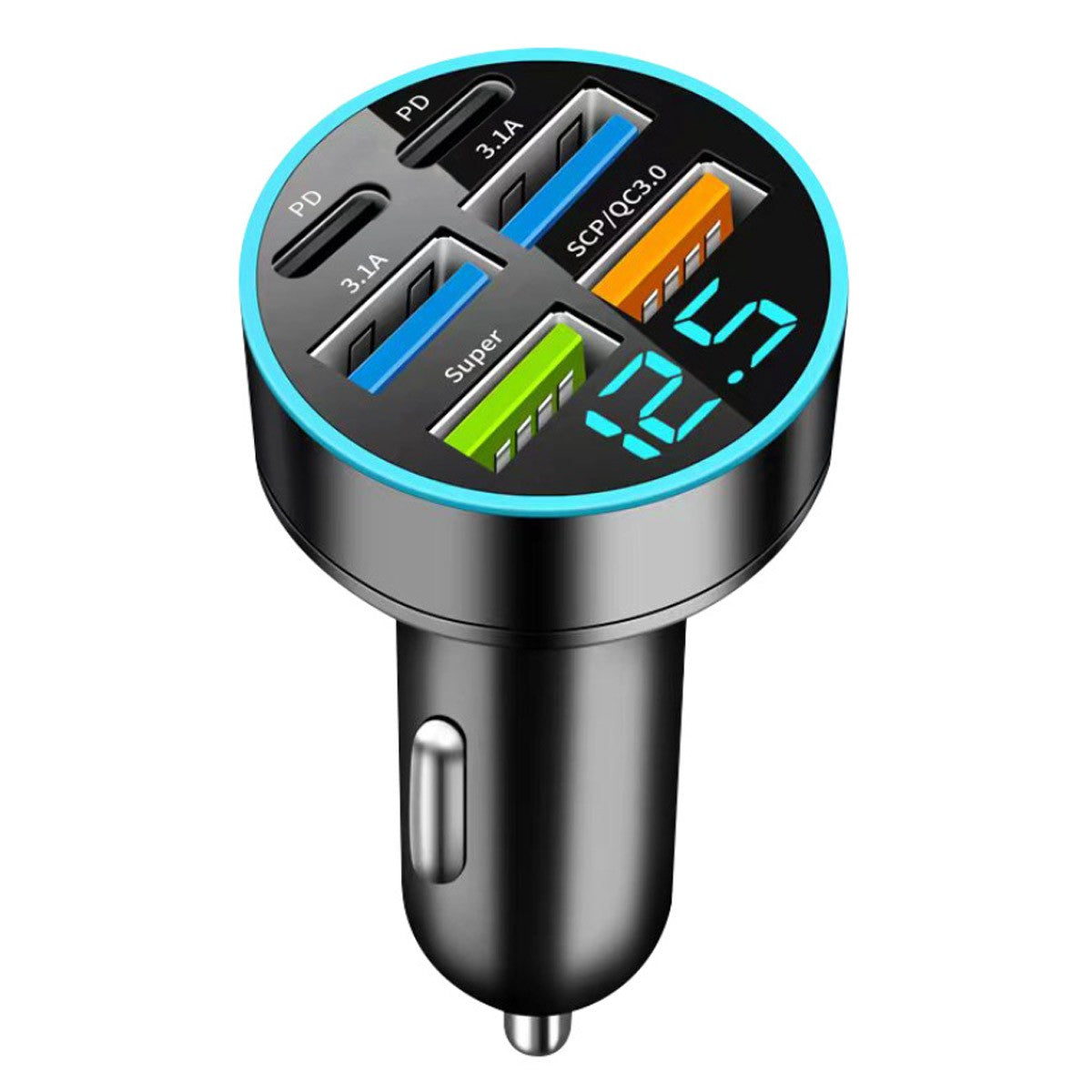 Carregador de carro USB C Tipo C 6 Portas