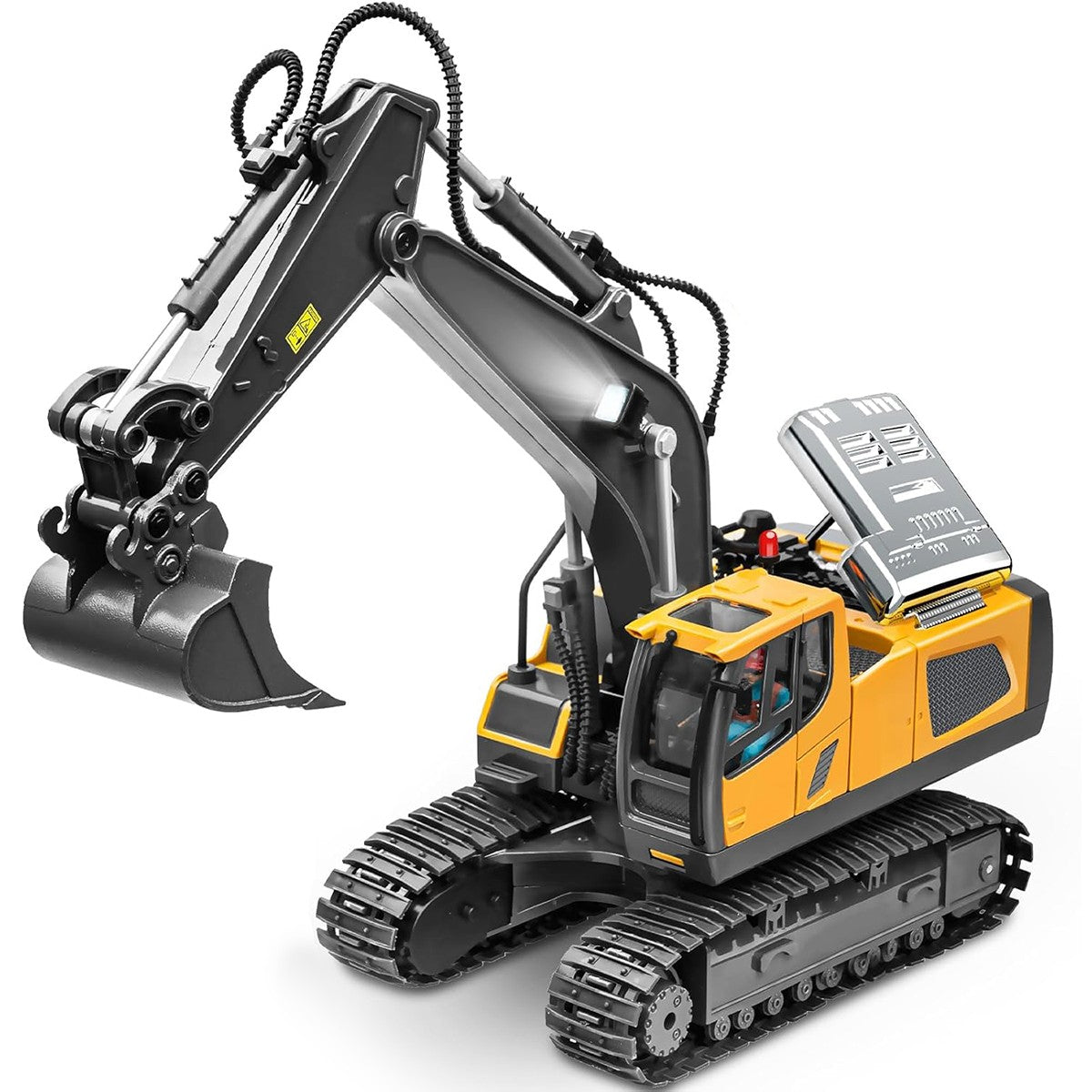 Escavadeira de Controle Remoto RC com Luzes e Sons – Veículo de Construção