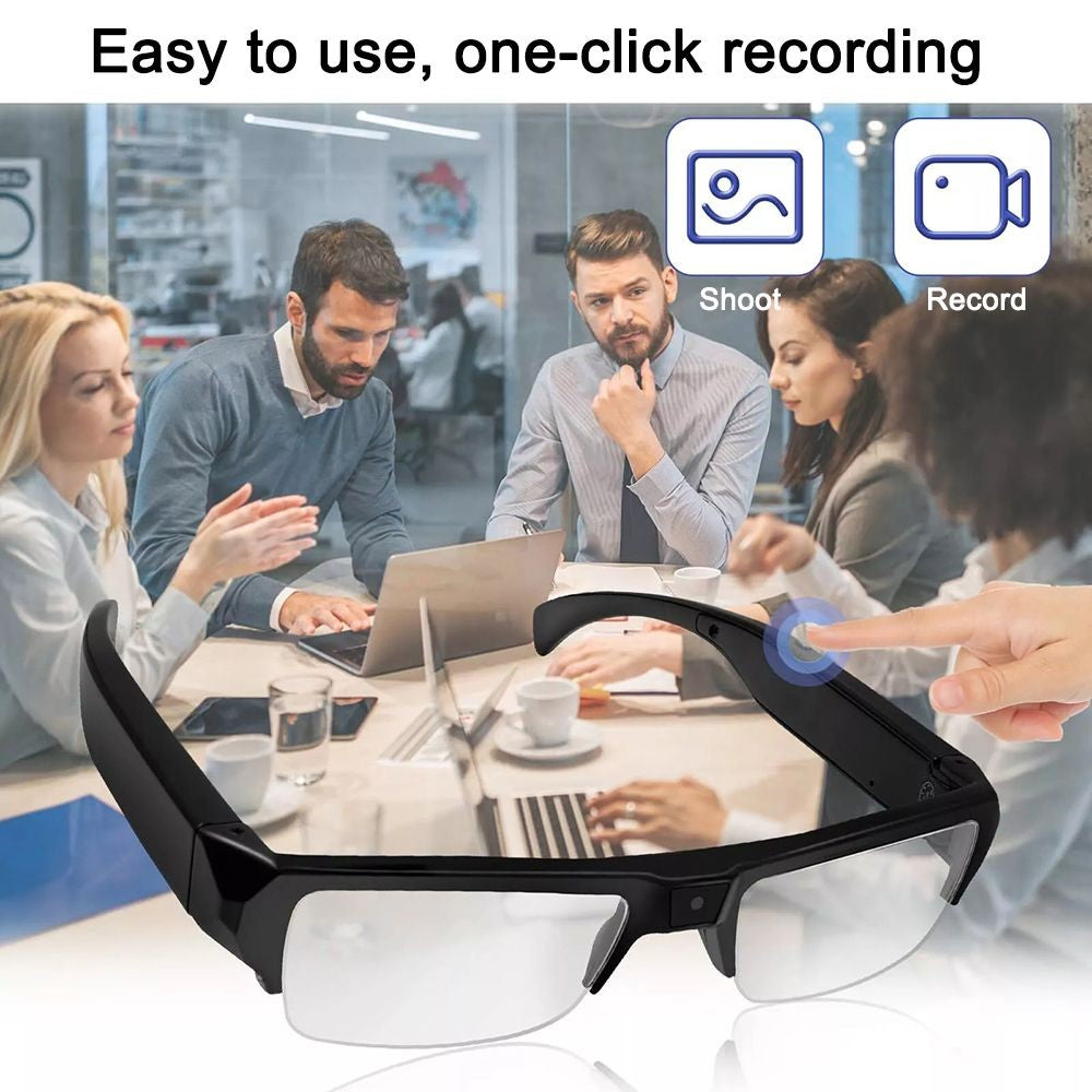 Óculos com Mini Câmera DVR para Fotos e Vídeos 1080p HD