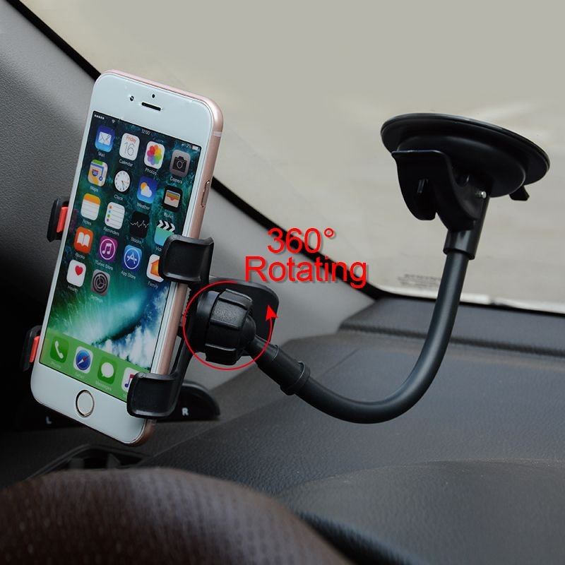 Suporte de Celular para Carro 360° – Ventosa Giratória, Montagem Flexível