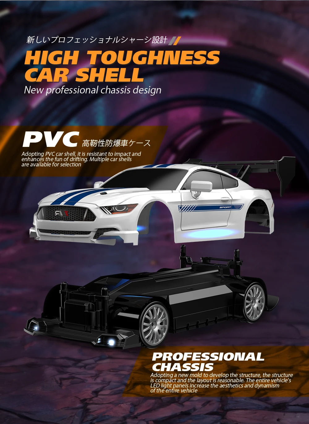 Carro de Controle Remoto Mustang Drift 4WD – Alta Velocidade