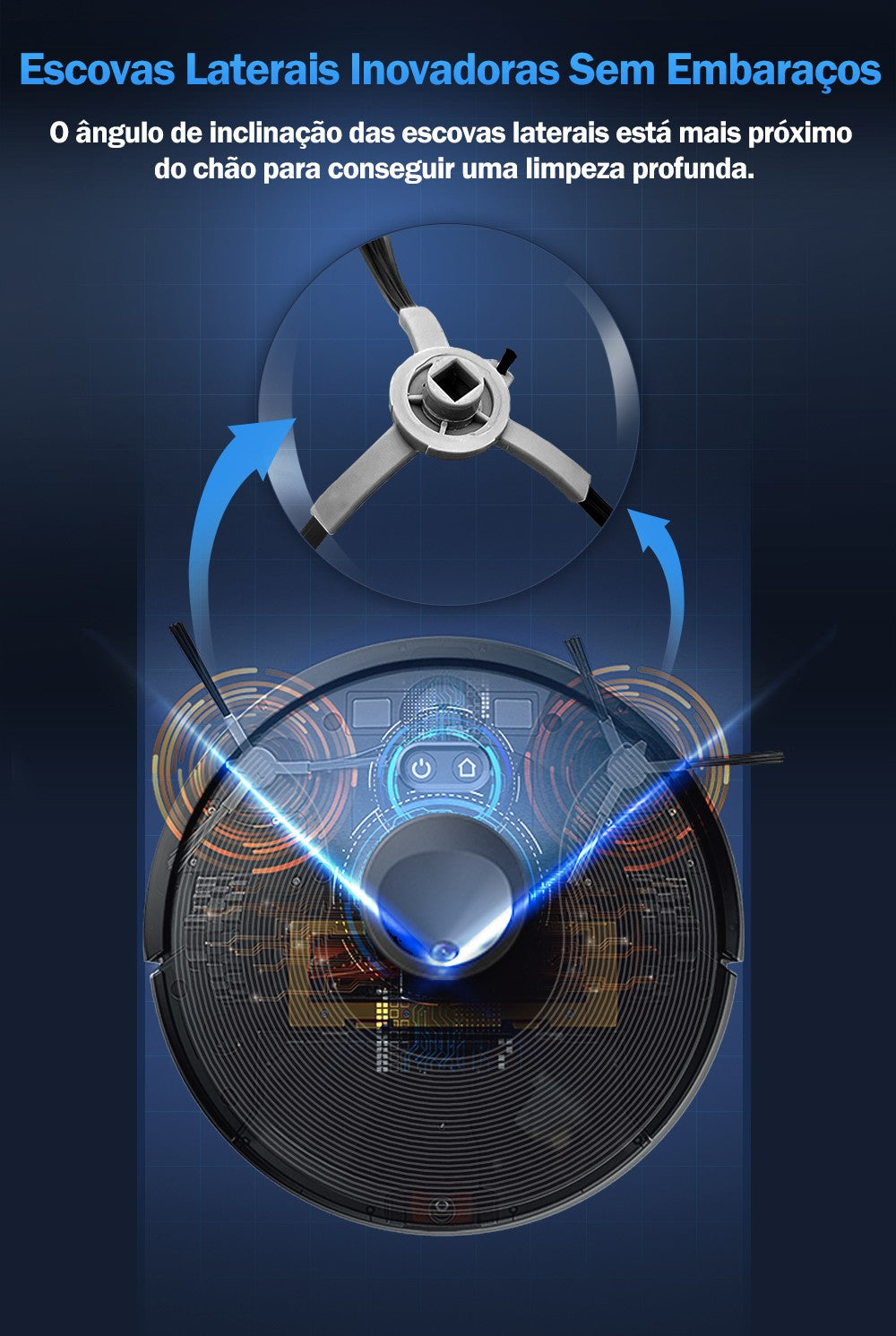 Aspirador Robô ABIR X6 – Navegação Visual, APP com Barreiras Virtuais, Sucção de 6000PA, Mop Inteligente e Lavagem de Pisos e Carpetes