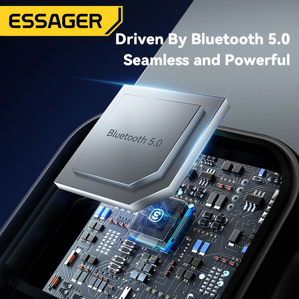 Transmissor e Receptor Bluetooth 5.0 ESSAGER – Áudio Sem Fio para Carro com Cabo Auxiliar P2