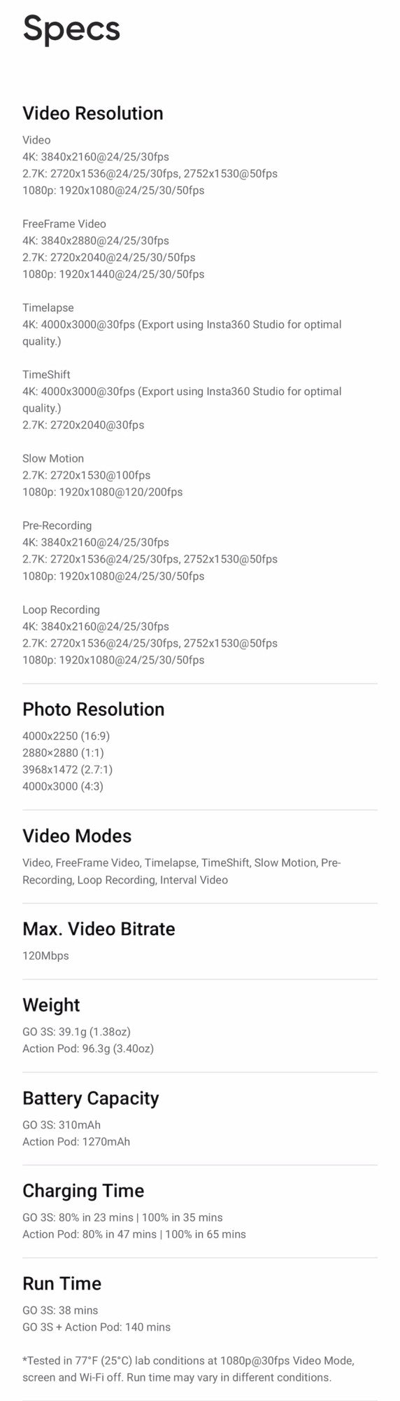 Insta360 GO 3S – Mini Câmera de Ação