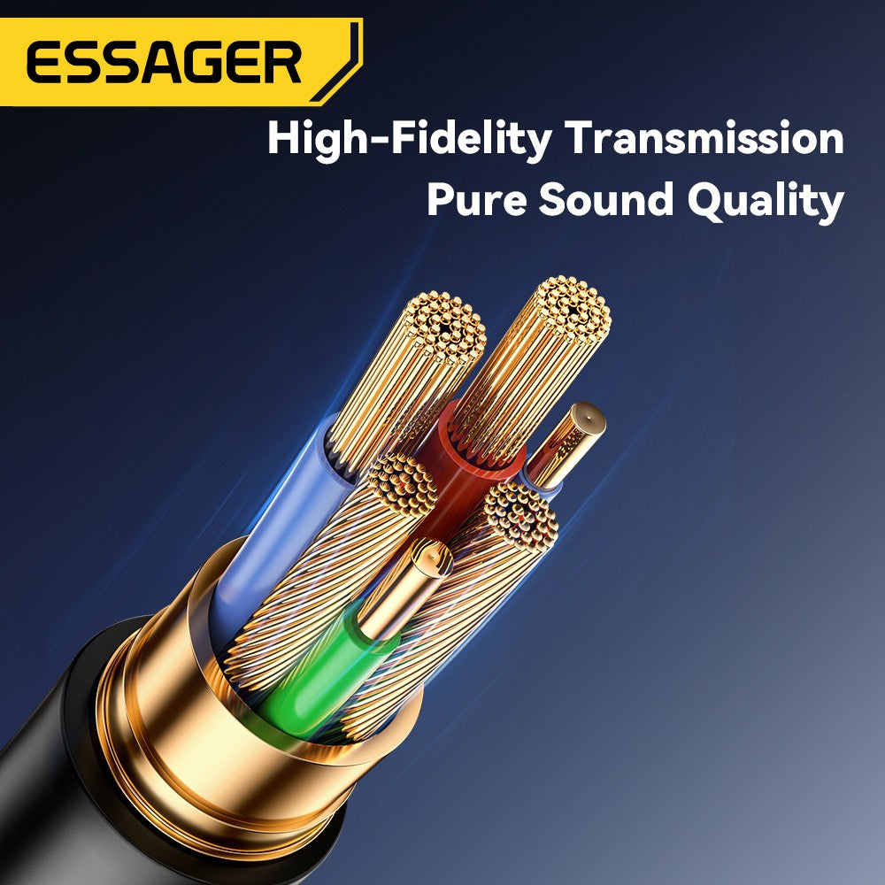 Transmissor e Receptor Bluetooth 5.0 ESSAGER – Áudio Sem Fio para Carro com Cabo Auxiliar P2