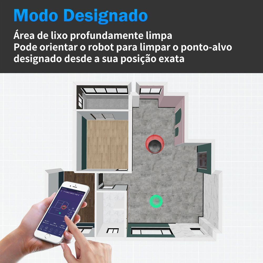 Aspirador Robô ABIR X6 – Navegação Visual, APP com Barreiras Virtuais, Sucção de 6000PA, Mop Inteligente e Lavagem de Pisos e Carpetes