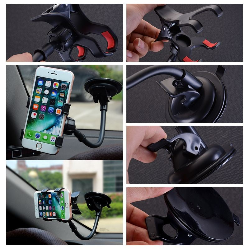 Suporte de Celular para Carro 360° – Ventosa Giratória, Montagem Flexível