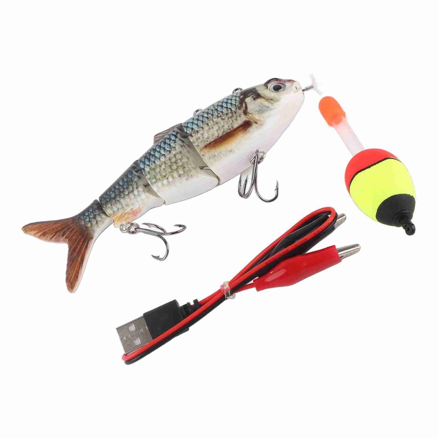 Isca de Pesca Robótica Elétrica Multi-Articulada com Luz LED