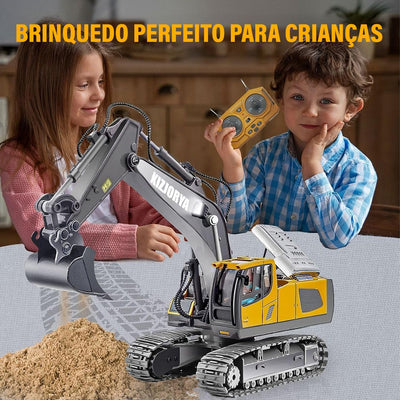 Escavadeira de Controle Remoto RC com Luzes e Sons – Veículo de Construção
