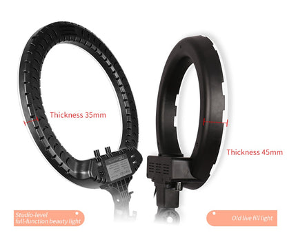 Ring Light LED 18 com Tripé Ajustável e Controle Remoto – Iluminação Profissional para Foto e Vídeo