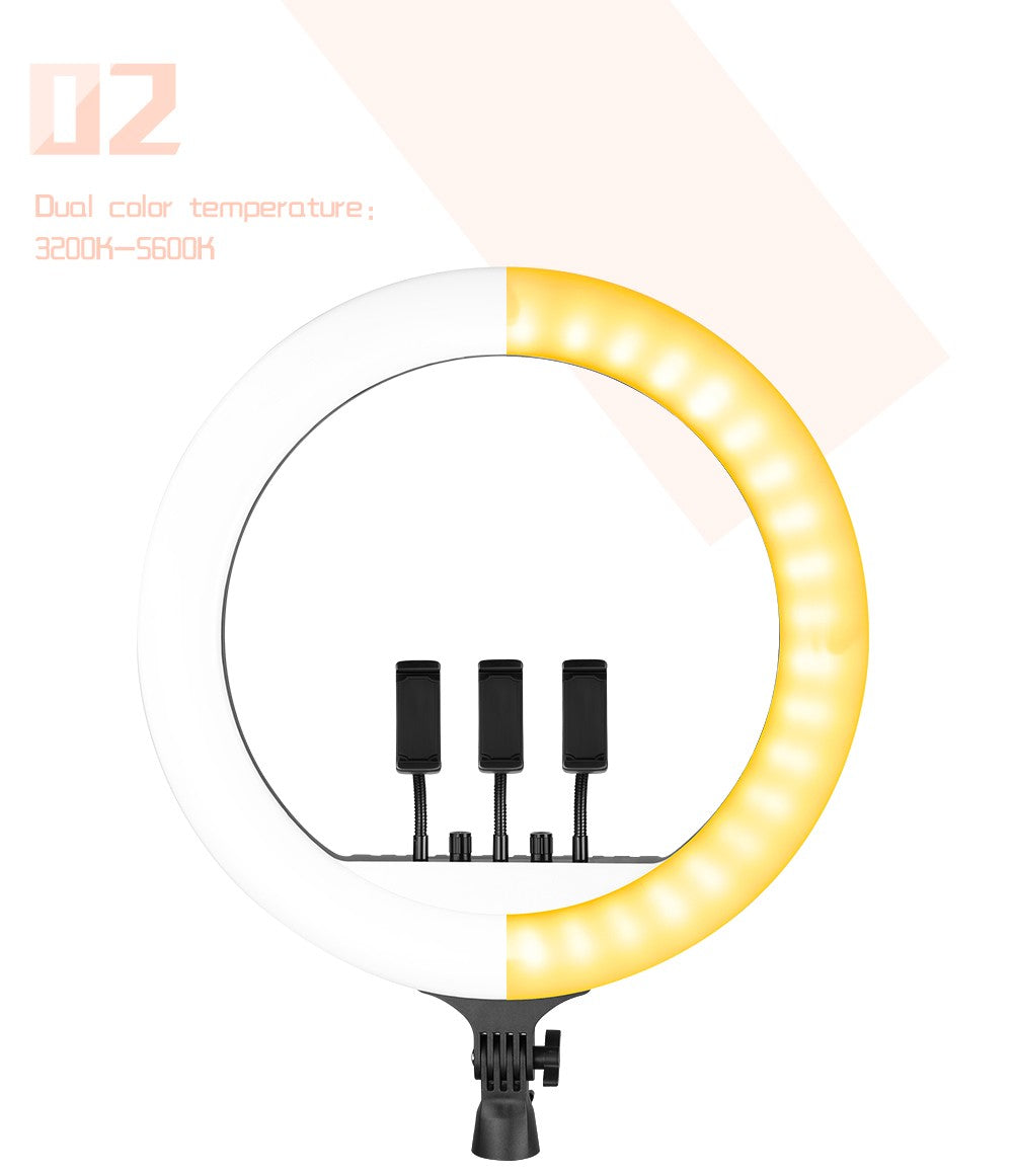 Ring Light LED 18 com Tripé Ajustável e Controle Remoto – Iluminação Profissional para Foto e Vídeo