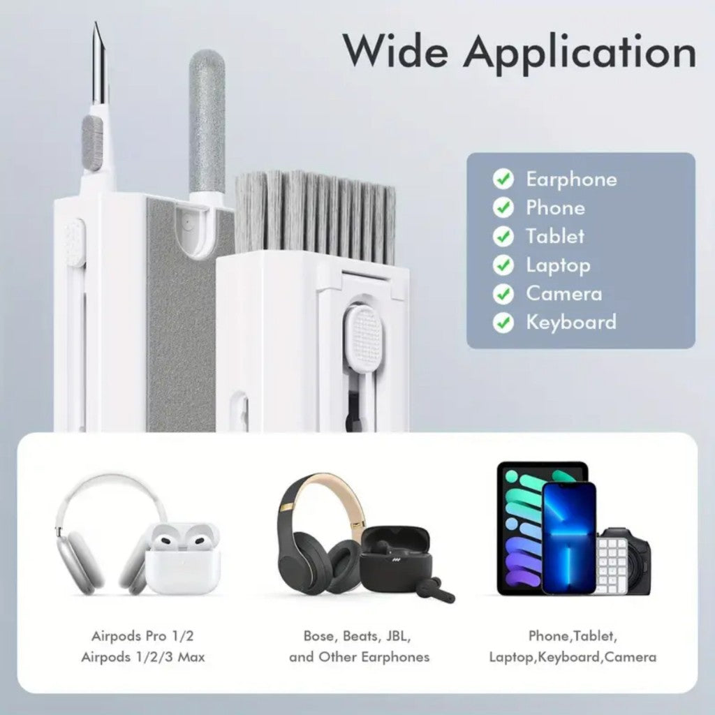 Kit de Limpeza Multifuncional 7 em 1 para Teclado e Fones de Ouvido – Q6E