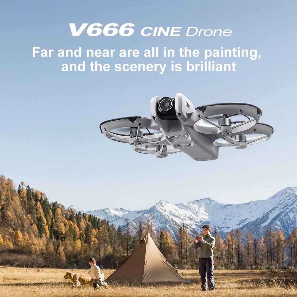Drone V666 Mini RC com Câmera Dupla 8K HD, Modo Headless e Giroscópio de 6 Eixos