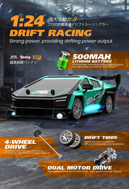 Carro de Controle Remoto Mustang Drift 4WD – Alta Velocidade