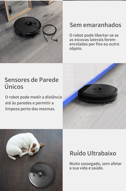 Aspirador Robô ABIR X6 – Navegação Visual, APP com Barreiras Virtuais, Sucção de 6000PA, Mop Inteligente e Lavagem de Pisos e Carpetes