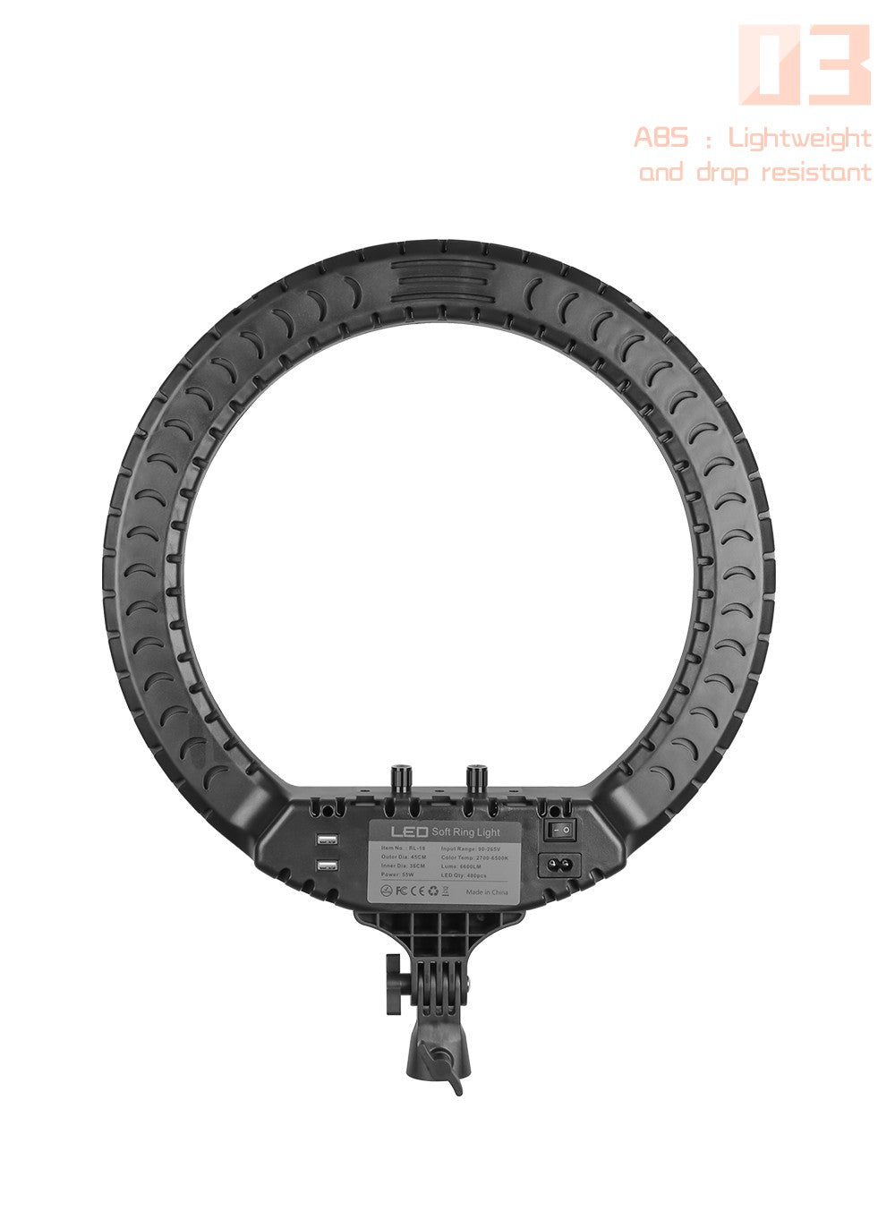 Ring Light LED 18 com Tripé Ajustável e Controle Remoto – Iluminação Profissional para Foto e Vídeo