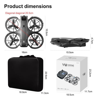 Drone V666 Mini RC com Câmera Dupla 8K HD, Modo Headless e Giroscópio de 6 Eixos