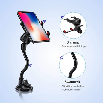 Suporte de Celular para Carro 360° – Ventosa Giratória, Montagem Flexível