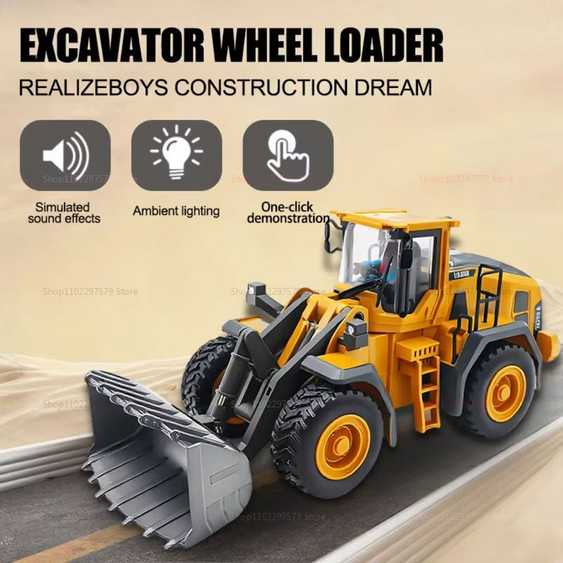 Máquina de Controle Remoto Infantil 2.4G 4WD - Caminhão Basculante, Escavadeira, Pá Carregadeira, Trator de Esteira