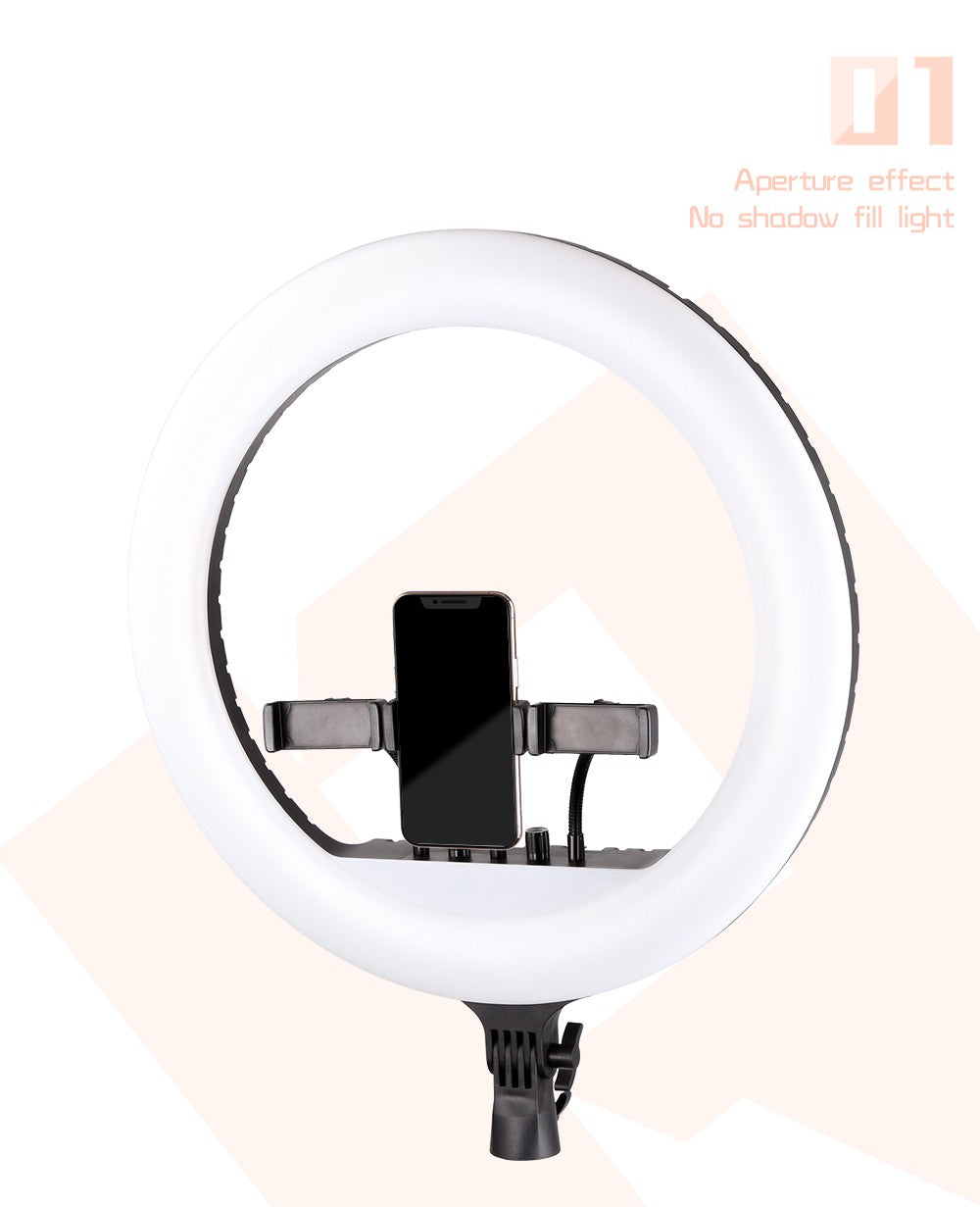 Ring Light LED 18 com Tripé Ajustável e Controle Remoto – Iluminação Profissional para Foto e Vídeo