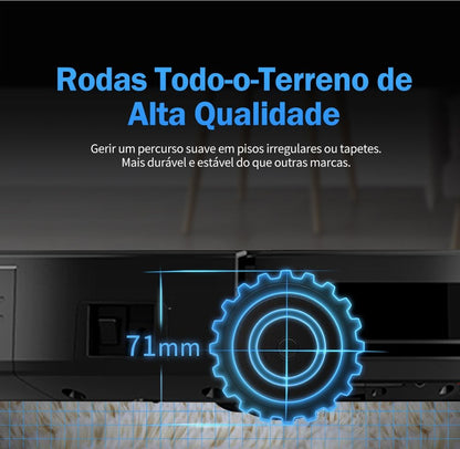Aspirador Robô ABIR X6 – Navegação Visual, APP com Barreiras Virtuais, Sucção de 6000PA, Mop Inteligente e Lavagem de Pisos e Carpetes