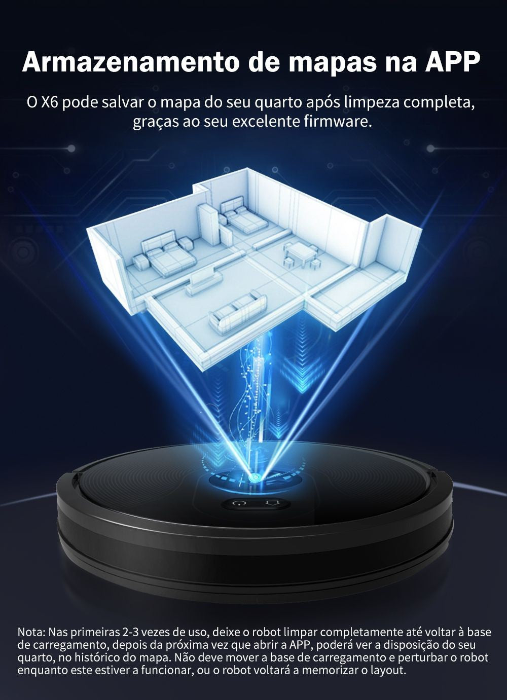 Aspirador Robô ABIR X6 – Navegação Visual, APP com Barreiras Virtuais, Sucção de 6000PA, Mop Inteligente e Lavagem de Pisos e Carpetes