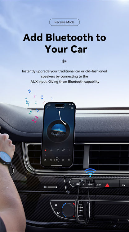 Transmissor e Receptor Bluetooth 5.0 ESSAGER – Áudio Sem Fio para Carro com Cabo Auxiliar P2