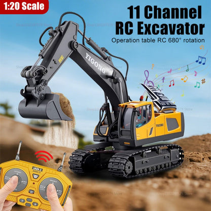 Máquina de Controle Remoto Infantil 2.4G 4WD - Caminhão Basculante, Escavadeira, Pá Carregadeira, Trator de Esteira