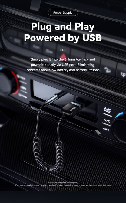Transmissor e Receptor Bluetooth 5.0 ESSAGER – Áudio Sem Fio para Carro com Cabo Auxiliar P2