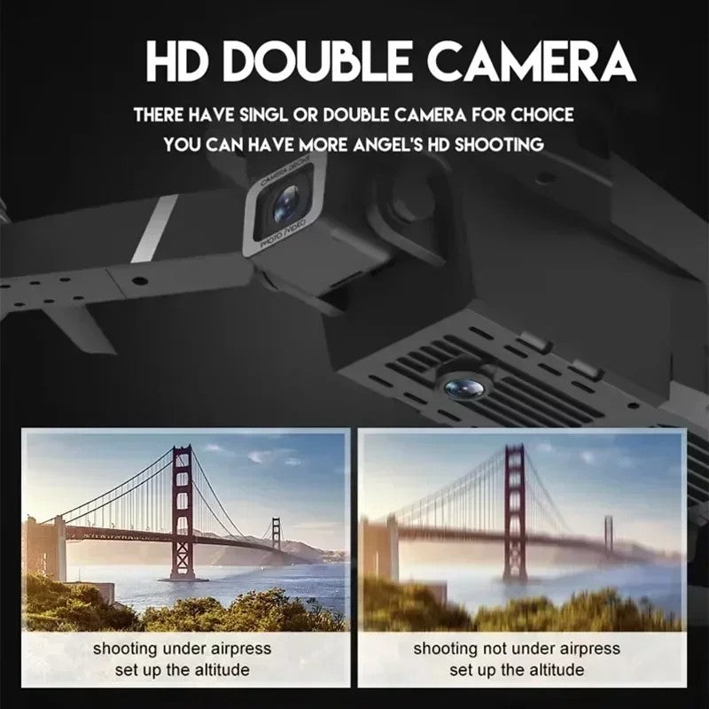 Drone Profissional com Duas Câmera 4K Wide-Angle, Wi-Fi FPV e Estabilizador de Altura