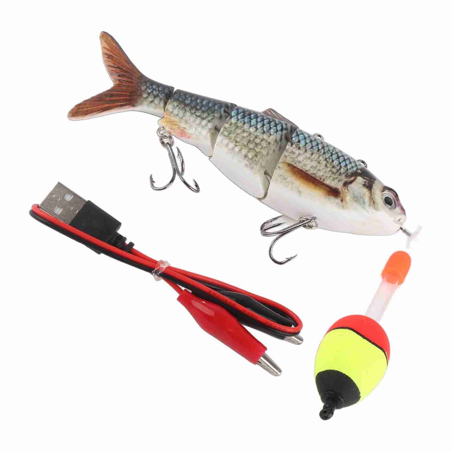 Isca de Pesca Robótica Elétrica Multi-Articulada com Luz LED